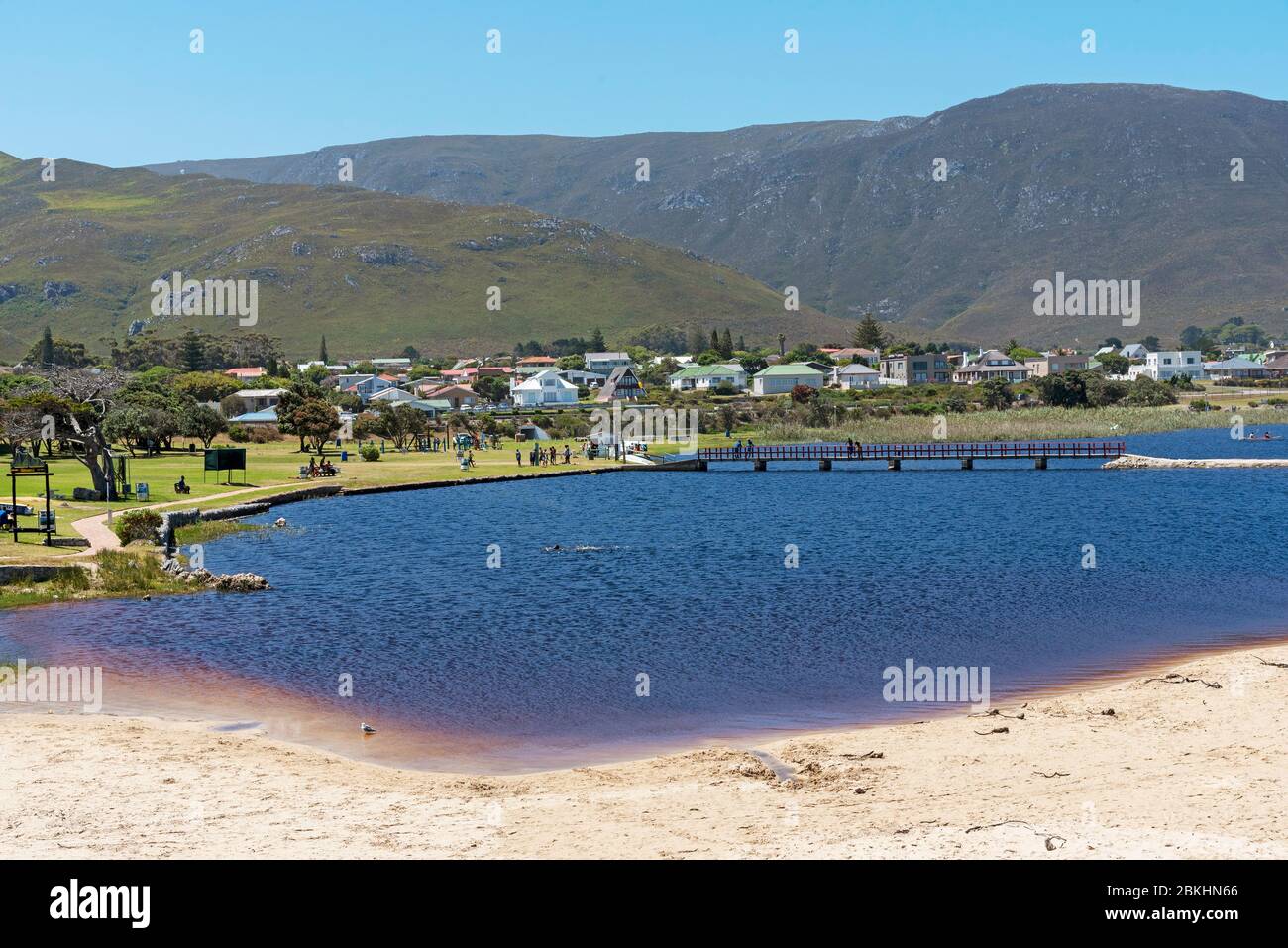 Kleinmond, Western Cape, South Africa. 2019, Saltwater lagoon overlookd