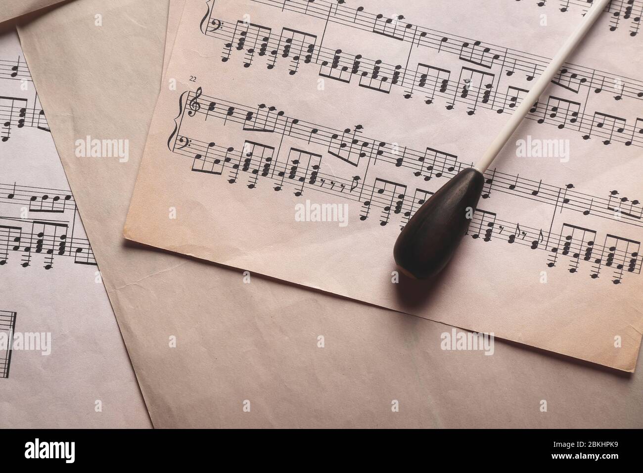 Conductor's stick on note sheets Stock Photo Alamy