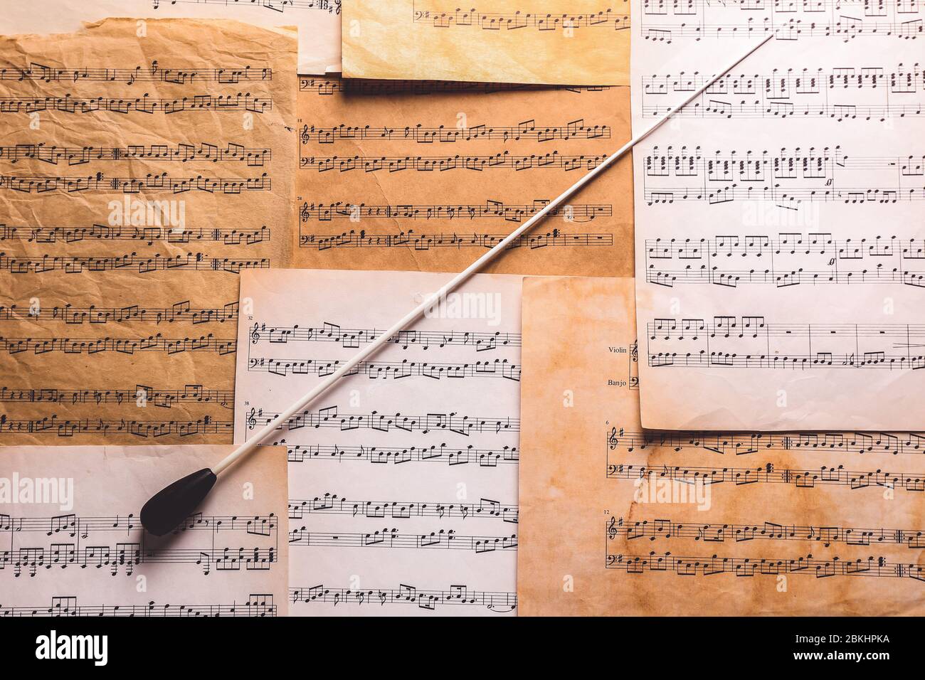 Conductor's stick on note sheets Stock Photo Alamy