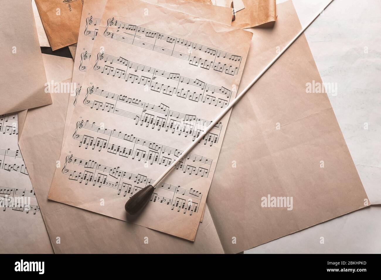 Conductor's stick on note sheets Stock Photo Alamy