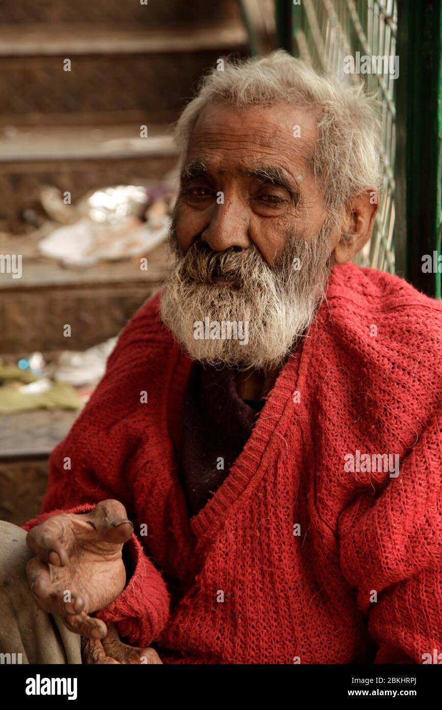 Indian Baba Swami Sadhu Holyman Saddhu in front of temple Haridwar ...