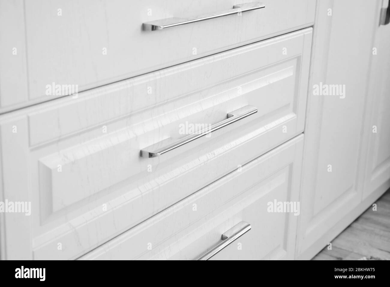 New furniture in modern kitchen, closeup Stock Photo Alamy