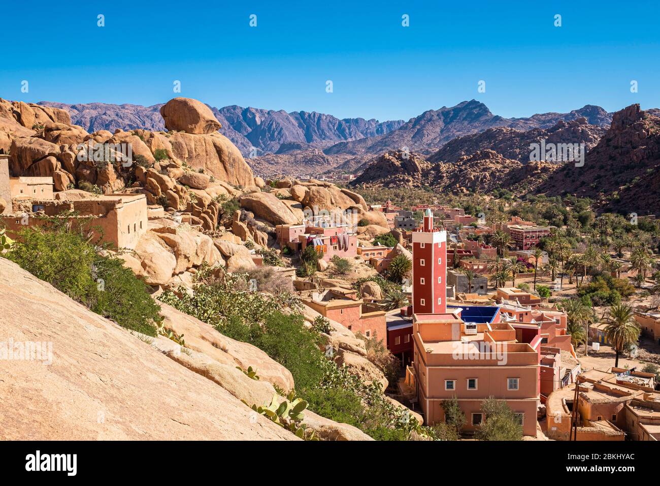 Morocco, Souss-Massa region, surroundings of Tafraoute, Aday village Stock Photo
