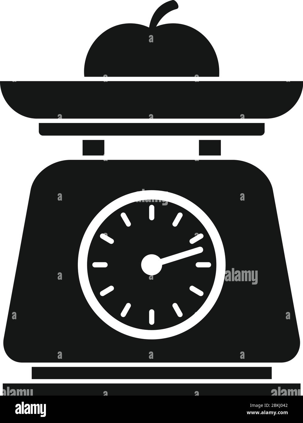 Fruit kitchen scales icon. Simple illustration of fruit kitchen scales vector icon for web