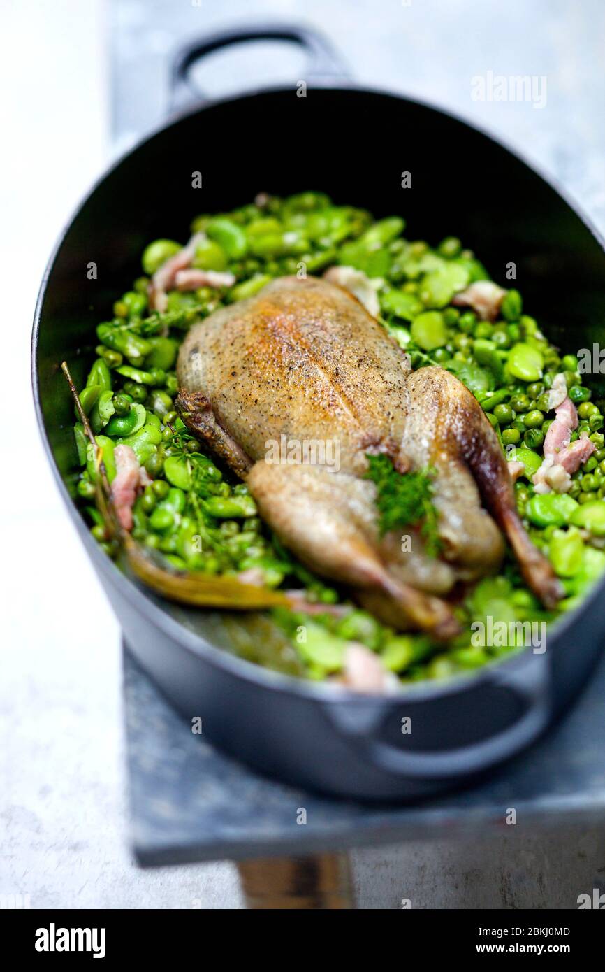 Green collar with peas Stock Photo