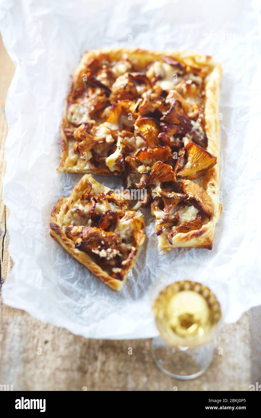 Chanterelle pie Stock Photo