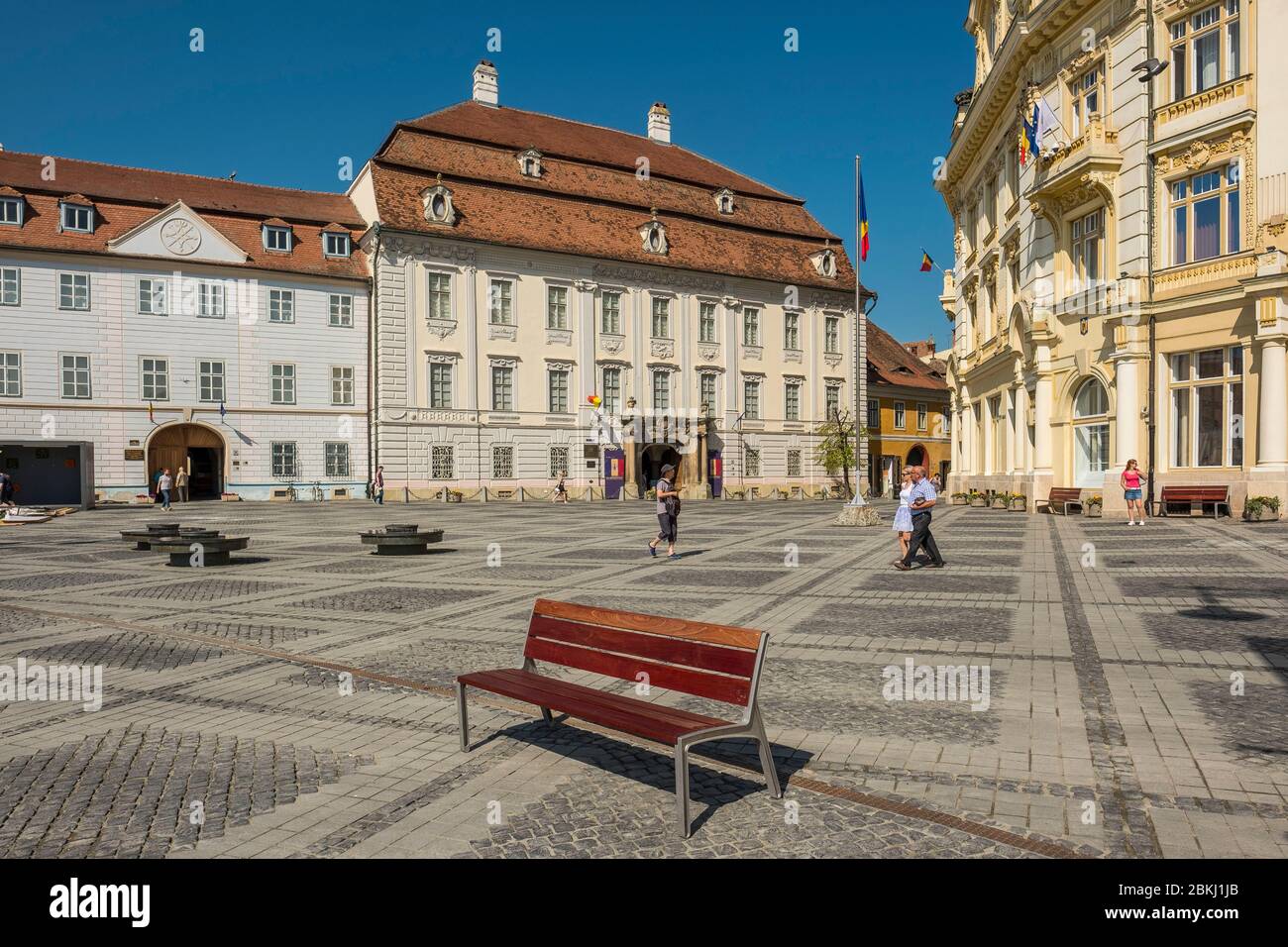 Sibiu, Transylvania, Romania central square at night time. Hermannstadt  city Stock Photo - Alamy