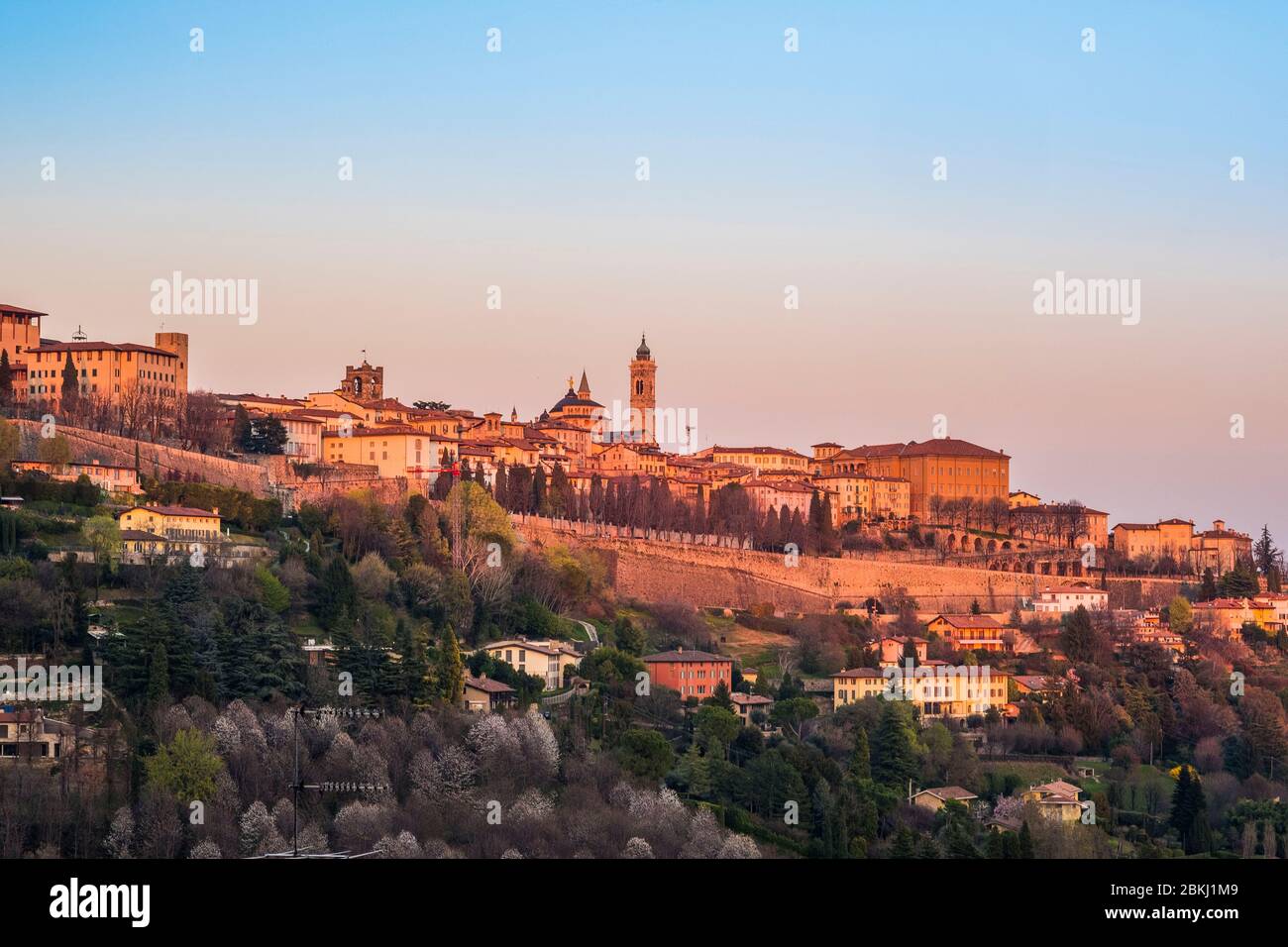 Italy, Lombardy, Bergamo, the Citta Alta (upper town), the Basilica of Santa Maria Maggiore Stock Photo