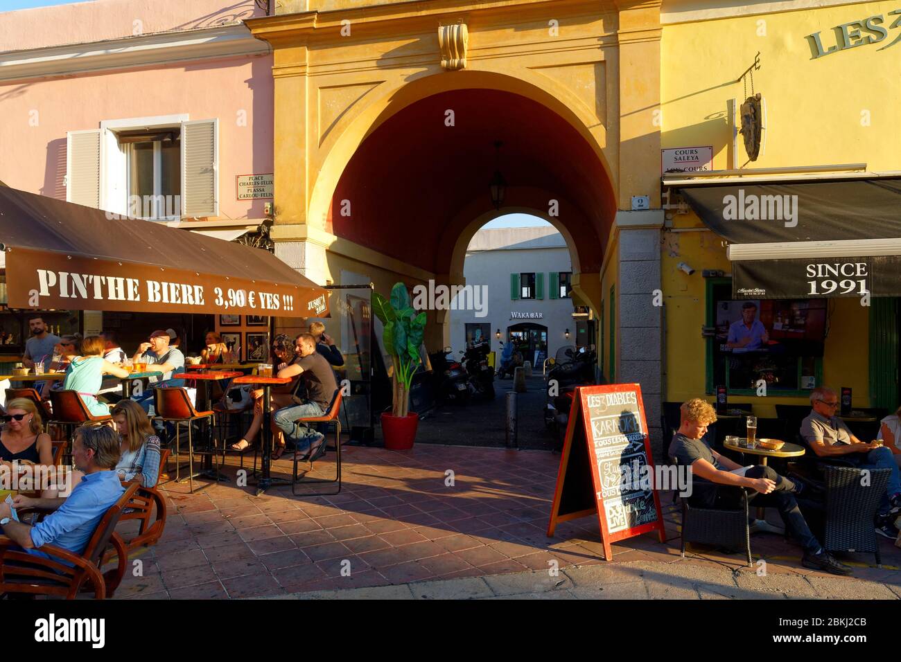 France, Alpes-Maritimes, Nice, old town, cours Saleya, place Charles Félix Stock Photo