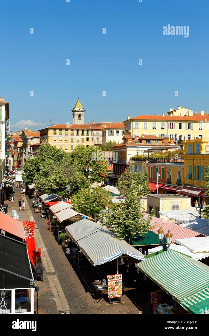 France, Alpes-Maritimes, Nice, old town, cours Saleya, place Charles Félix Stock Photo