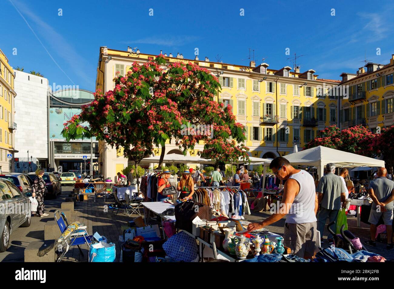 France, Alpes Maritimes, Nice, old town, Place Garibaldi, flea market that takes place every third Saturday of the month Stock Photo