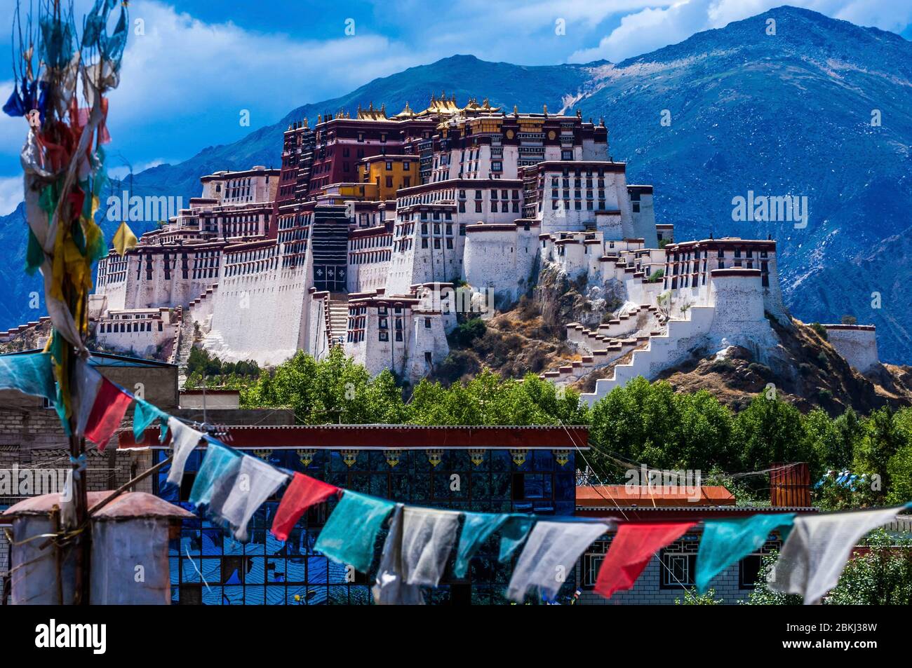 China, Central Tibet, Ü Tsang, Lhasa, Potala palace, registered World Heritage by UNESCO Stock Photo