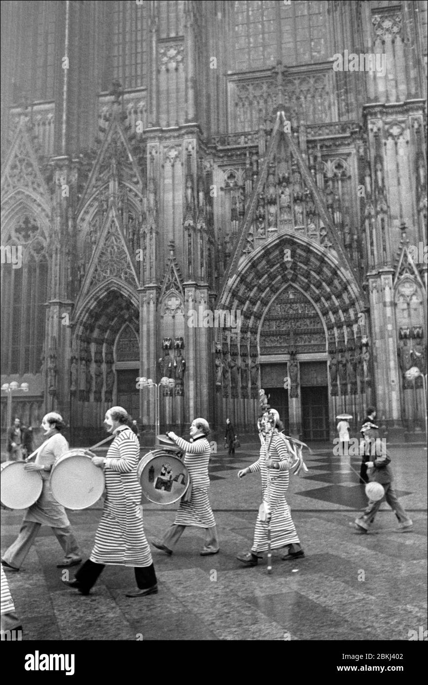 Cologne Carnival parade of clowns February 1979 Stock Photo