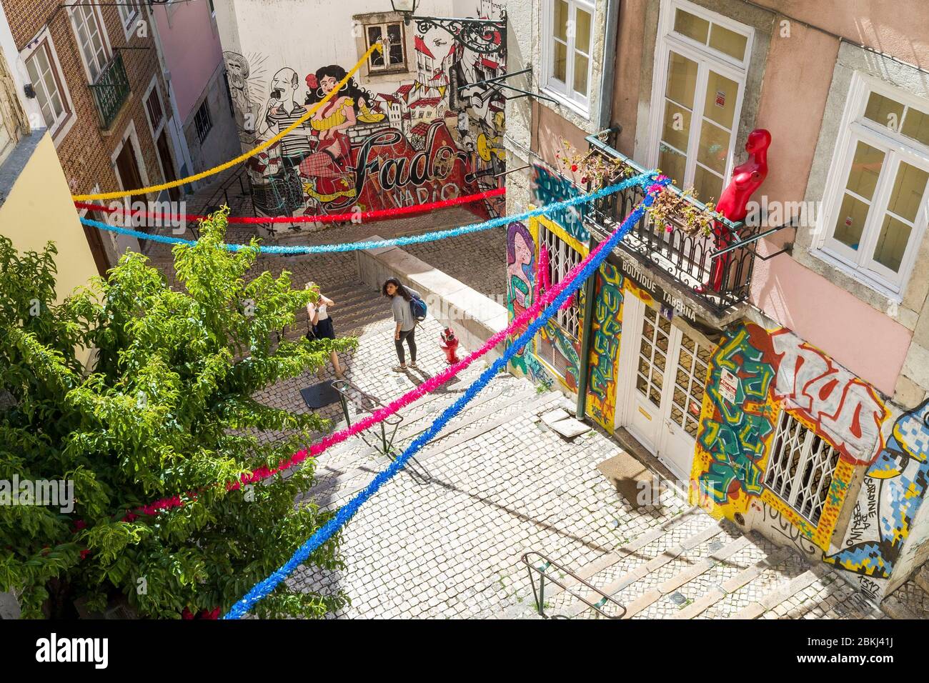 Portugal, Lisbon, Mouraria district, escadinhas de são cristóvão Stock Photo