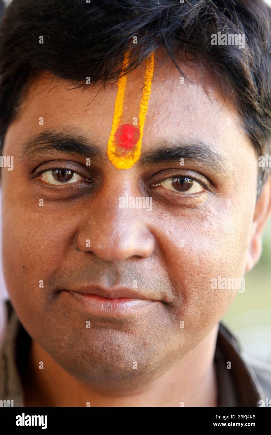 Indian Baba Swami Sadhu Holyman Saddhu in front of temple Haridwar ...