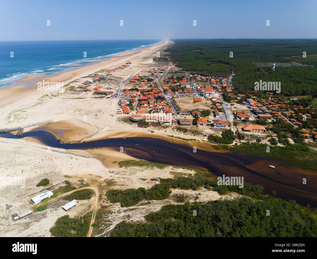 Contis France, Landes, Contis les Bains, Saint-Julien-en-Born (aerial view ...