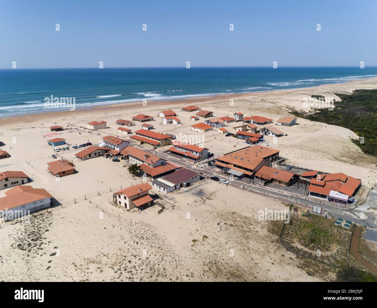 France, Landes, VielleSaintGirons, SaintGirons Plage, (aerial view Stock Photo Alamy