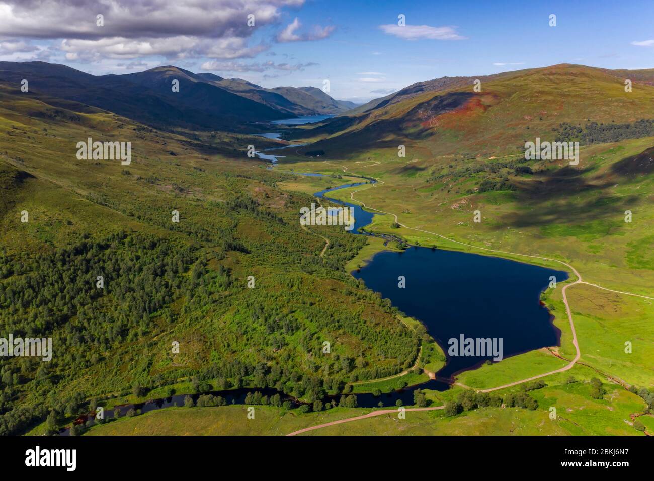 United Kingdom, Scotland, Highlands, Muchrachd, Loch Cannish and Cannish river Stock Photo