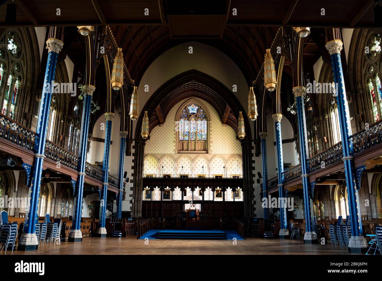 United Kingdom, Scotland, Glasgow, University of Glasgow that inspired the Harry Potter universe, founded in 1451 under James II of Scotland, it is the fourth oldest university in the Anglo-Saxon world, Bute Hall Stock Photo