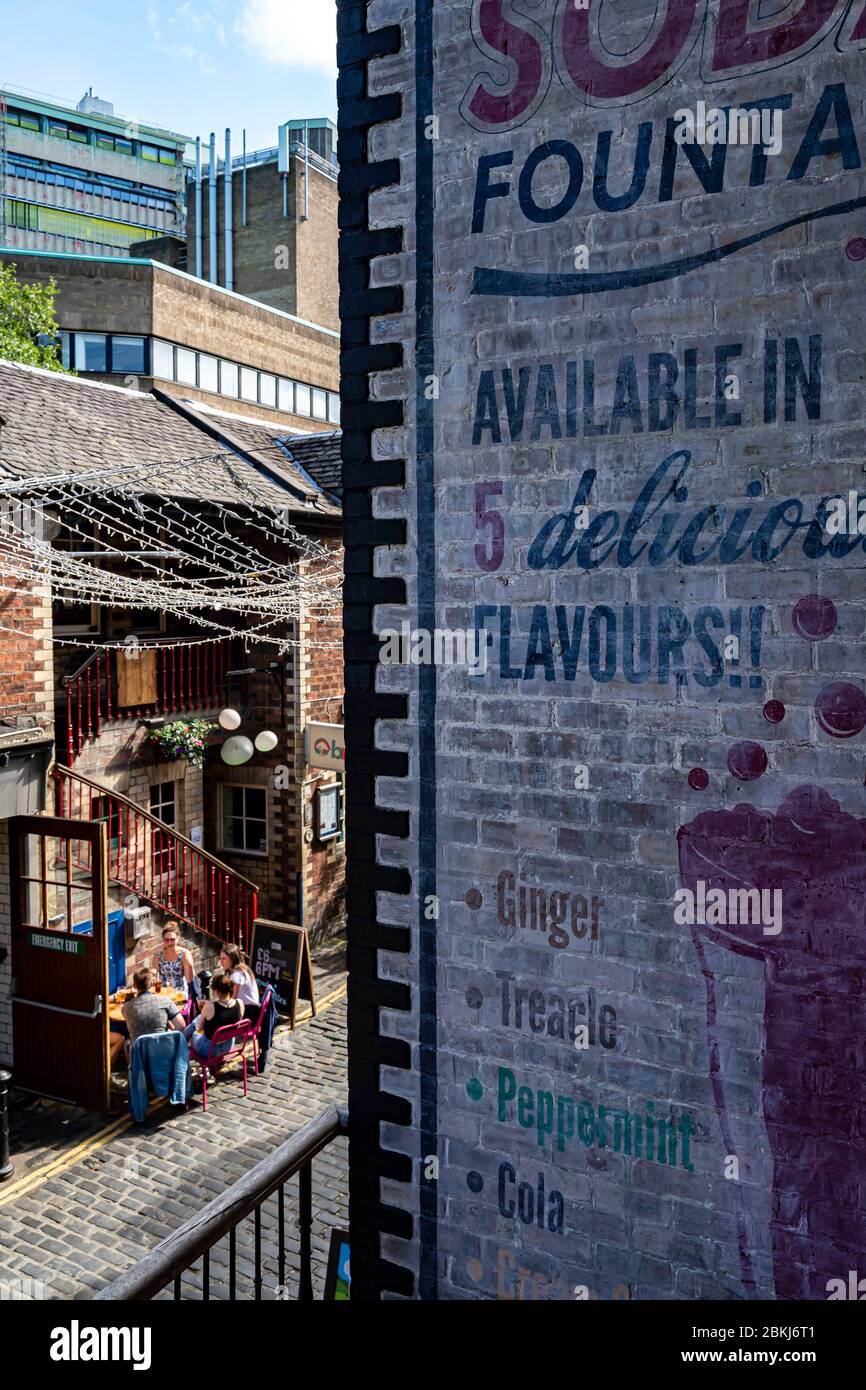 United Kingdom, Scotland, Glasgow, West End cobbled street that