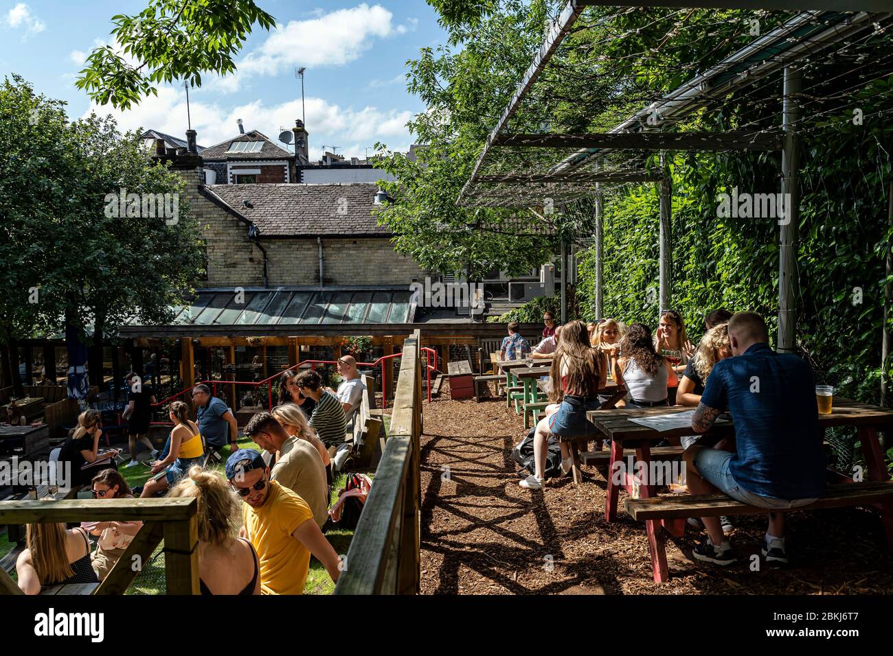United Kingdom, Scotland, Glasgow, West End cobbled street that