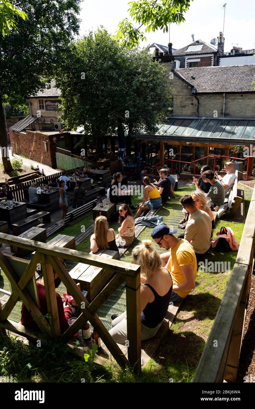 United Kingdom, Scotland, Glasgow, West End cobbled street that