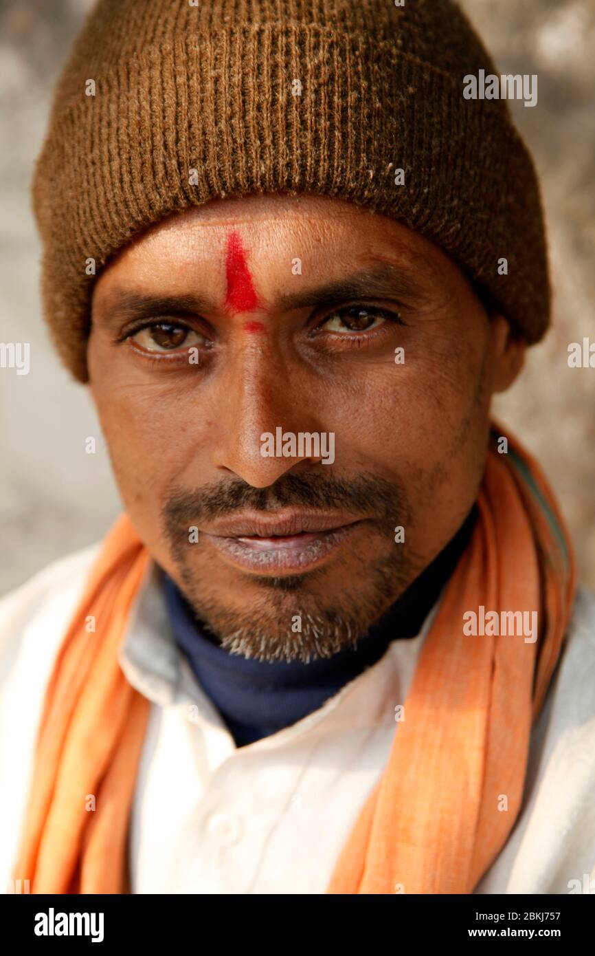 Indian Baba Swami Sadhu Holyman Saddhu in front of temple Haridwar ...