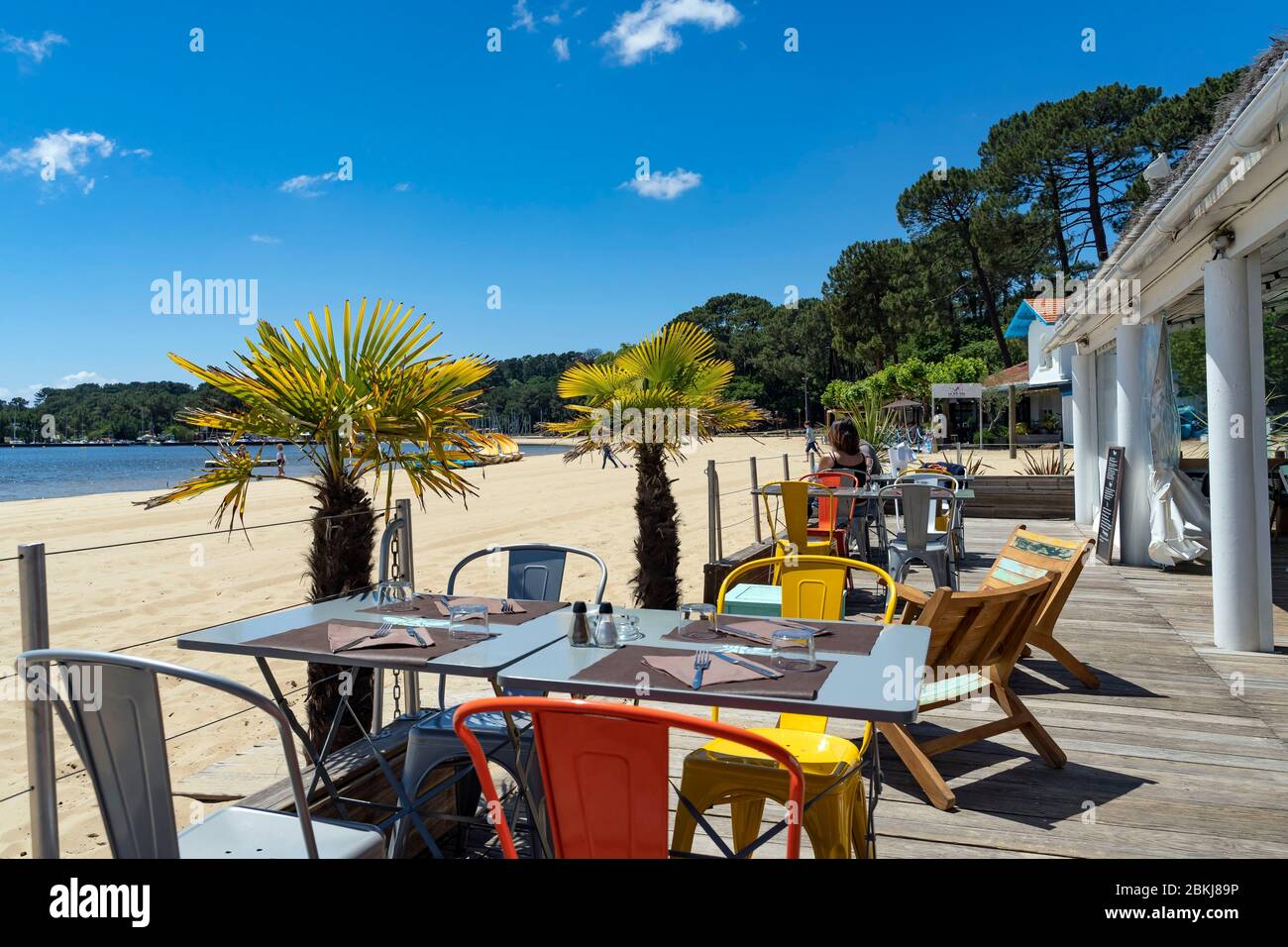 France, Gironde, Bassin d'Arcachon, La TestedeBuch, Lake of Cazaux, La Petite Playa restaurant France, Gironde, Bassin d'Arcachon, La TestedeBuch, Lake of Cazaux, La Petite Playa restaurant