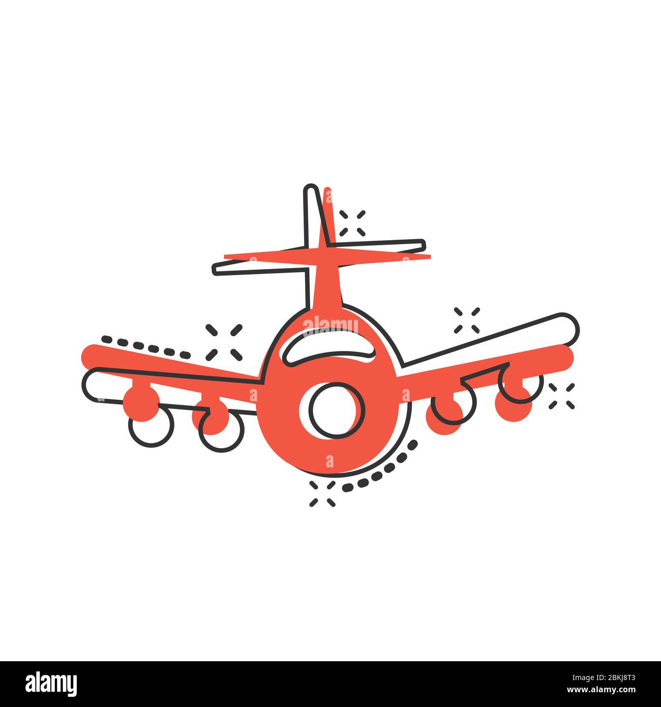 Plane icon in comic style. Airplane cartoon vector illustration on white  isolated background. Flight airliner splash effect business concept Stock  Vector Image & Art - Alamy