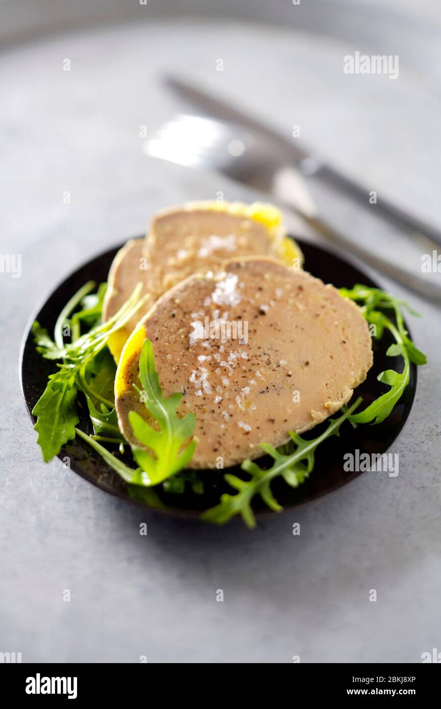Steamed foie gras Stock Photo