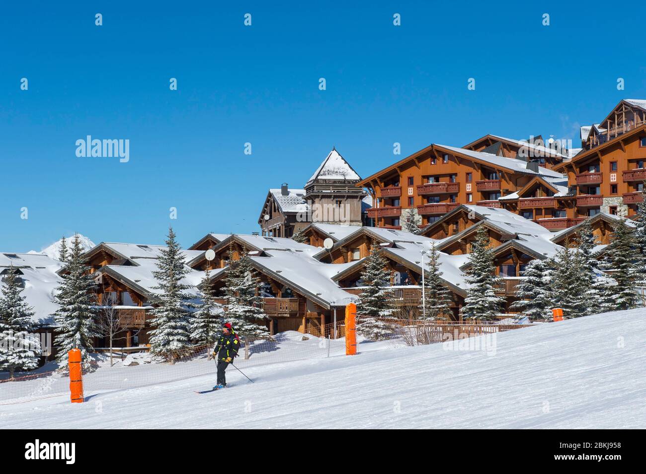 France, Savoie, Vanoise massif, three valleys ski area, Saint Martin de  Belleville, Les Menuires, the hamlet of Reberty village Stock Photo - Alamy