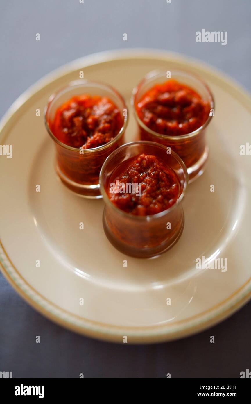Concentrated chili or tomato puree Stock Photo