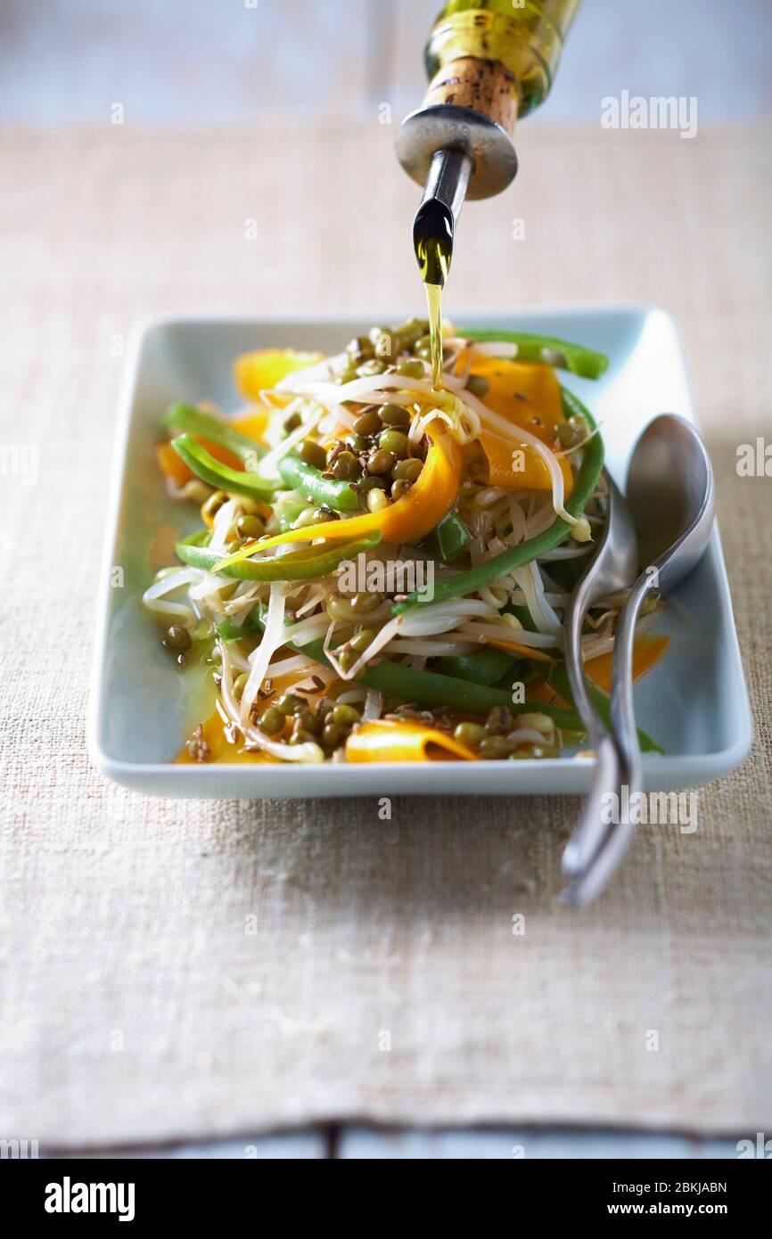 Crunchy vegetable soybean salad Stock Photo