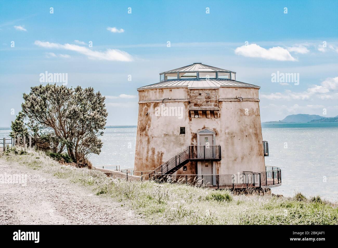 Martello tower, Sutton, Co. Dublin, Ireland. protection concept, defensive outposts, 1800s, history, historically, historical, architecture, British Stock Photo