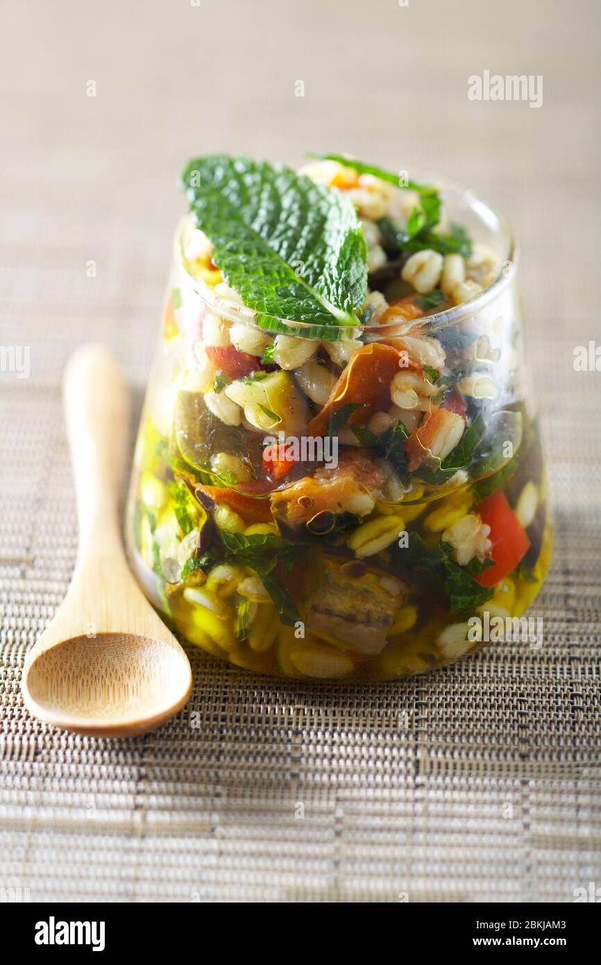 Durum wheat ratatouille mint Stock Photo