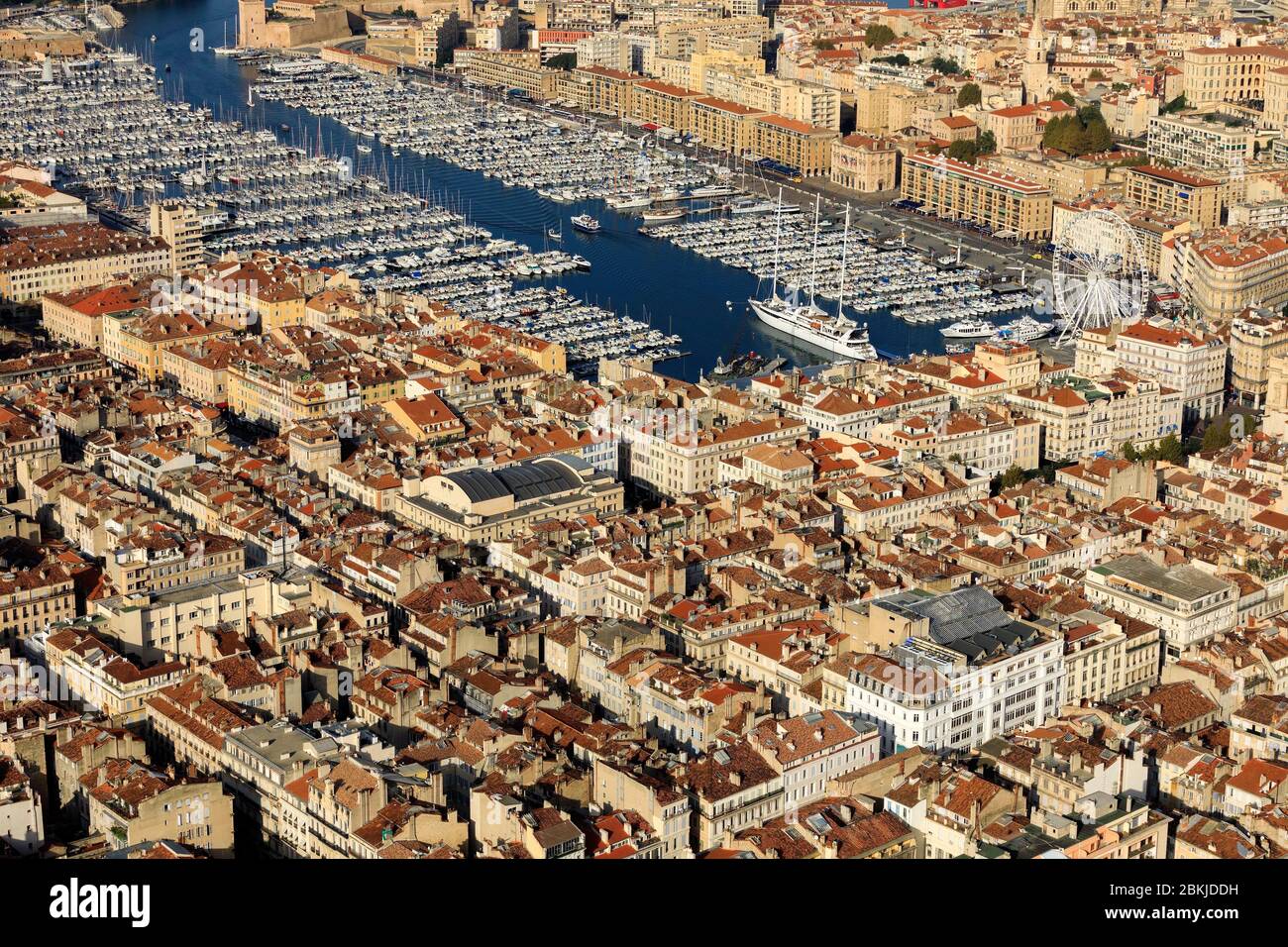 France, Bouches du Rhone, Marseille, 2nd arrondissement, Opera district,  the Vieux Port (aerial view Stock Photo - Alamy