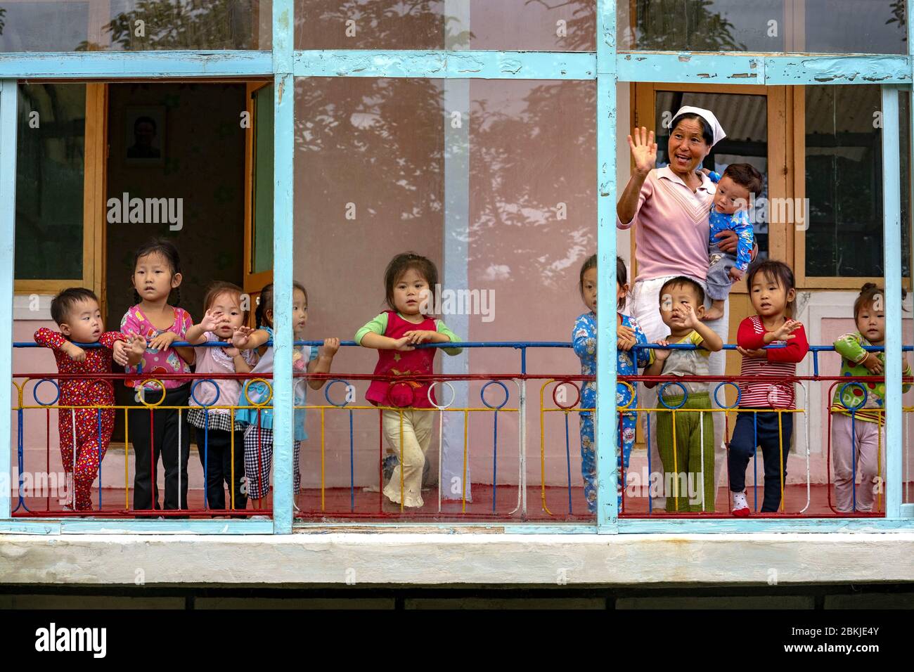 North Korea, Wonsan, kindergarden in a farming cooperative Stock Photo