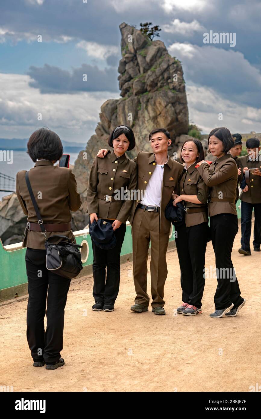 North Korea, Kyongson County, Yomboon Revolutionary Site, day out for the young students of the Military School Stock Photo