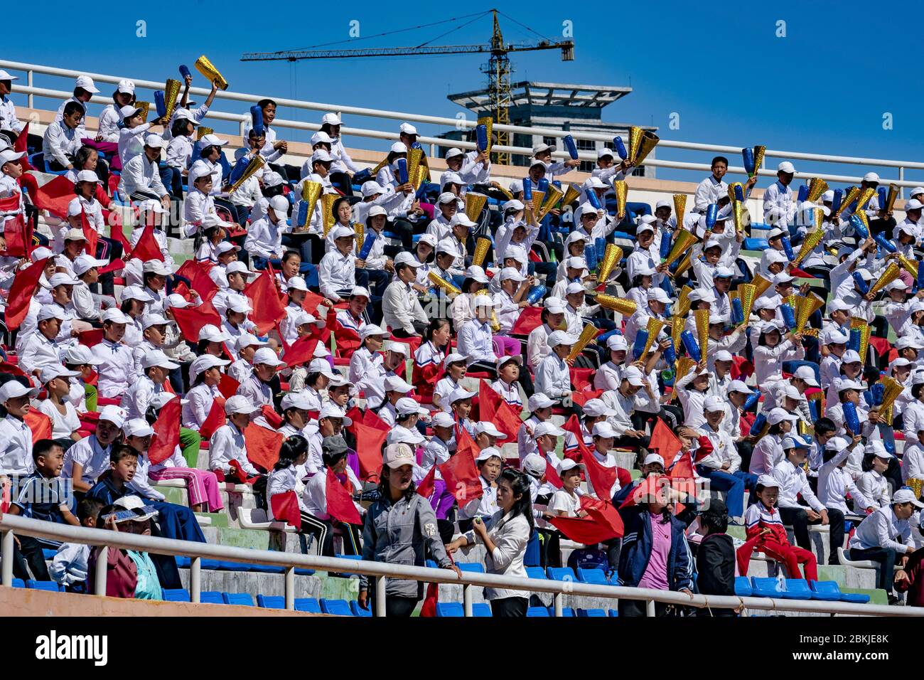 North Korea, Rason Special Economic Zone, Rajin, the stadium Stock Photo