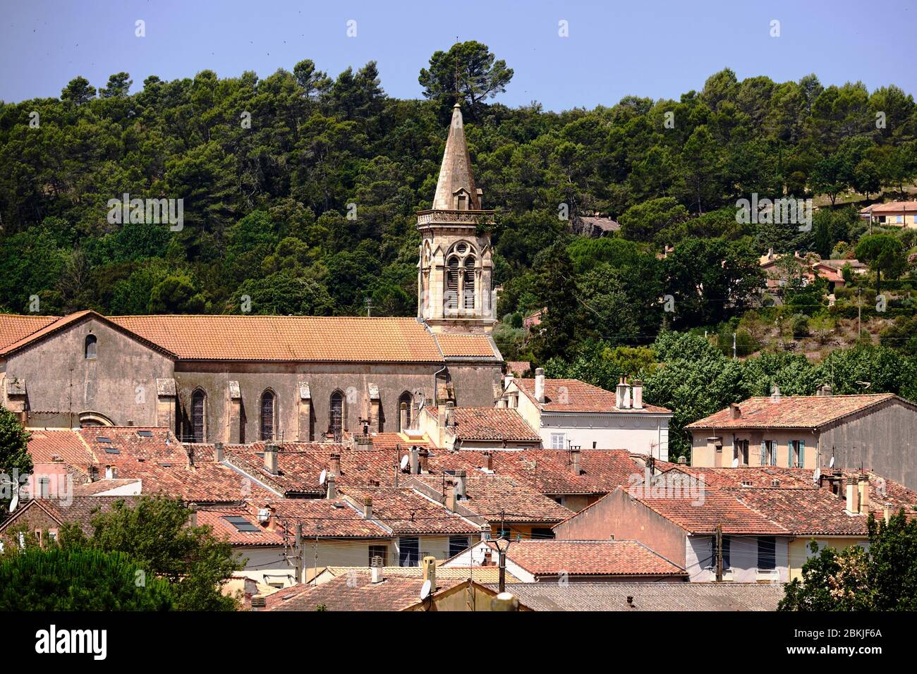 France, Var, Coeur du Var, Gonfaron, Immaculate Conception Church Stock Photo