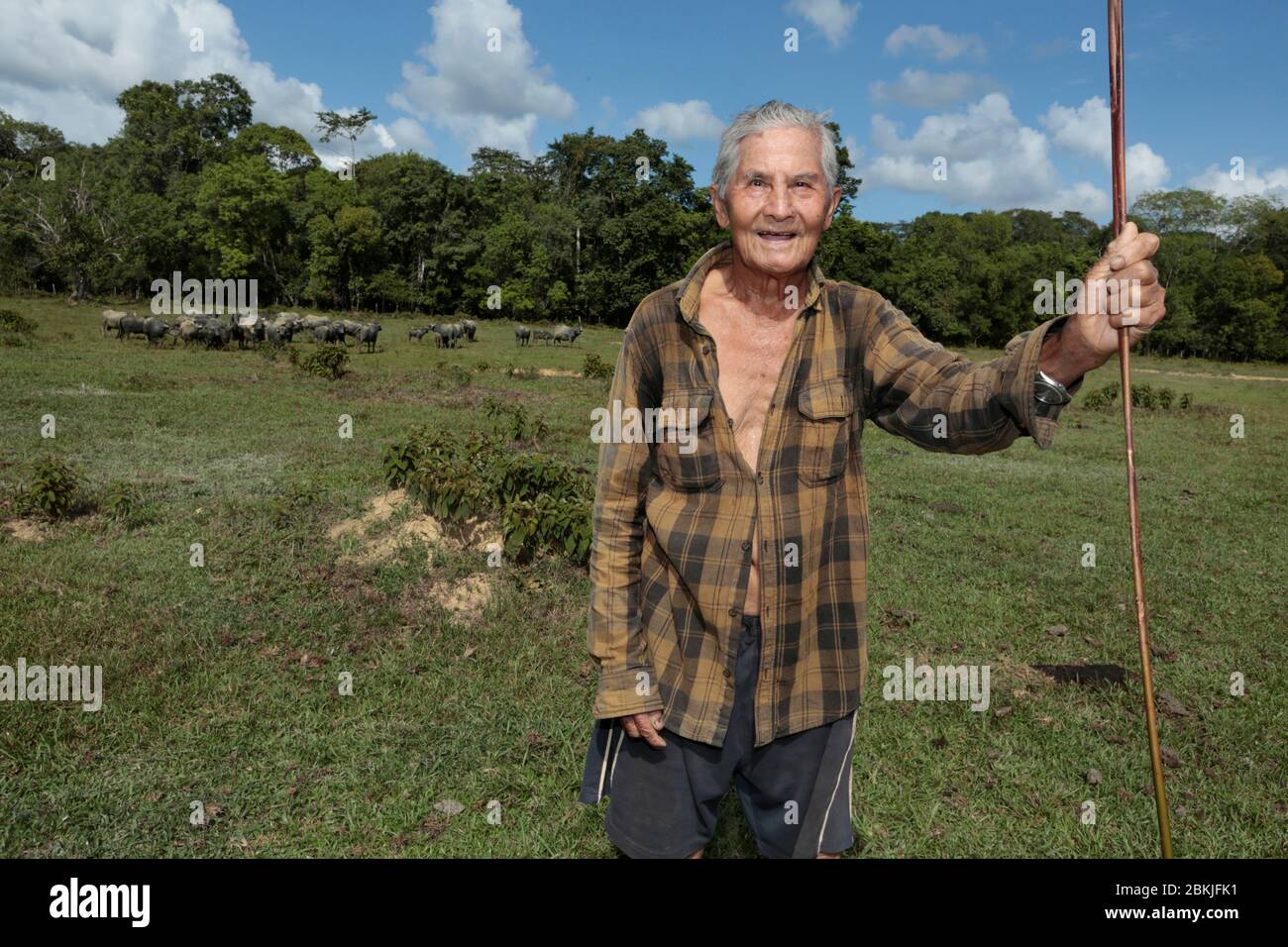 France, Guiana, Cocoa, portrait of one of the last Hmong veterans, Mr