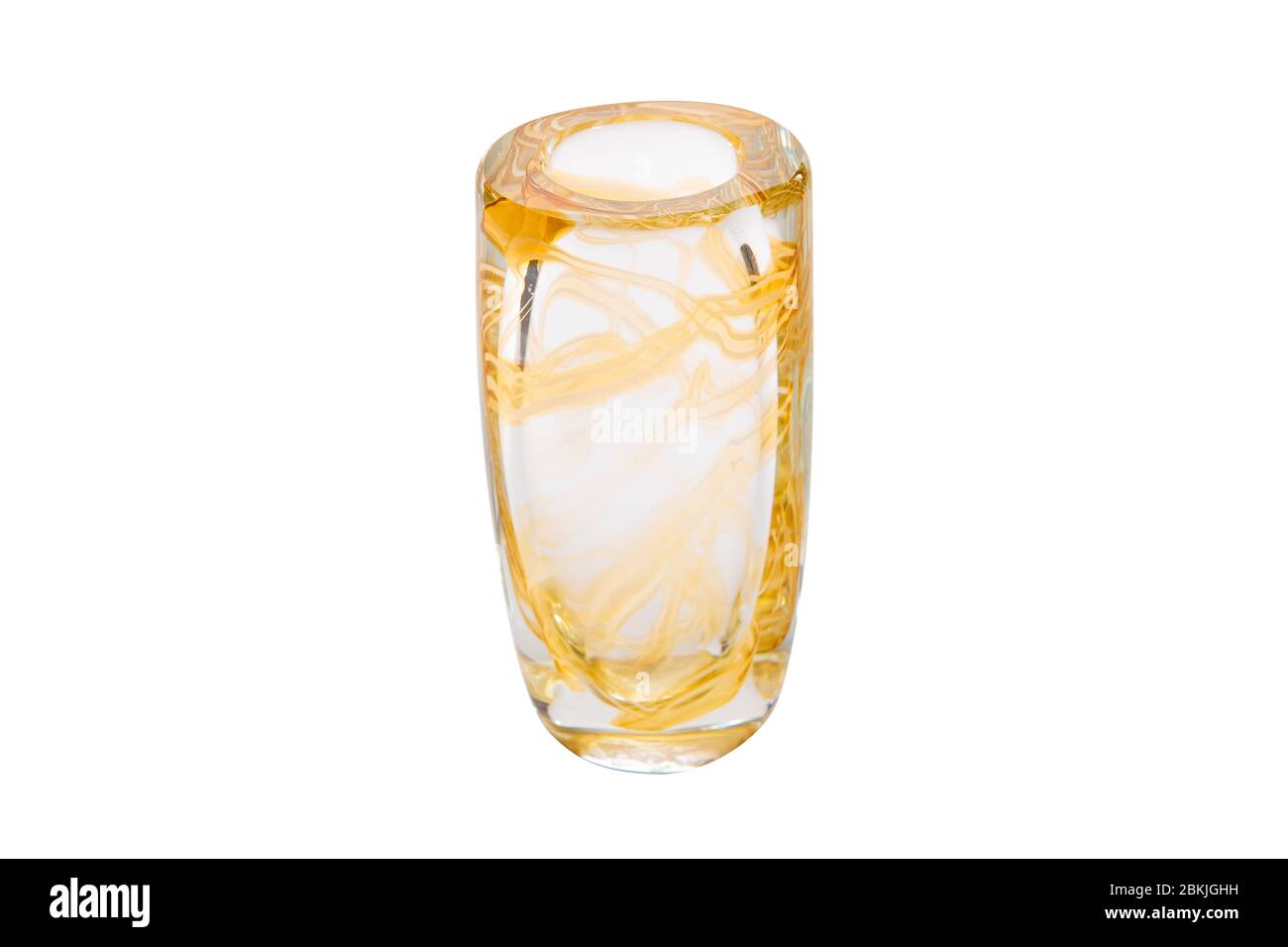 Elegant glass vase isolated on a white background (glass, empty, vase ...