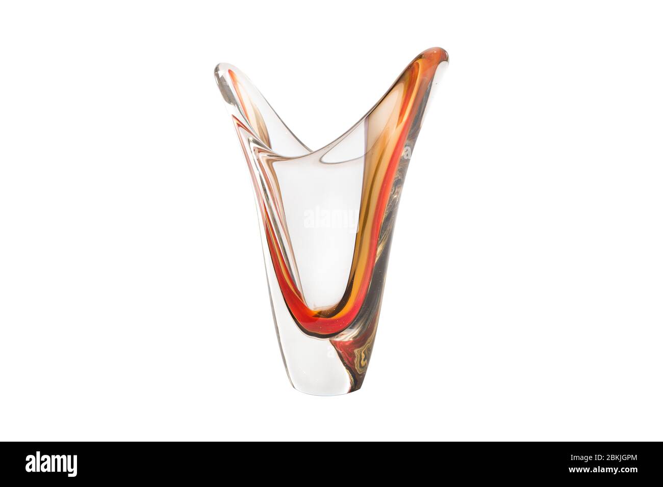 Elegant glass vase isolated on a white background (glass, empty, vase ...