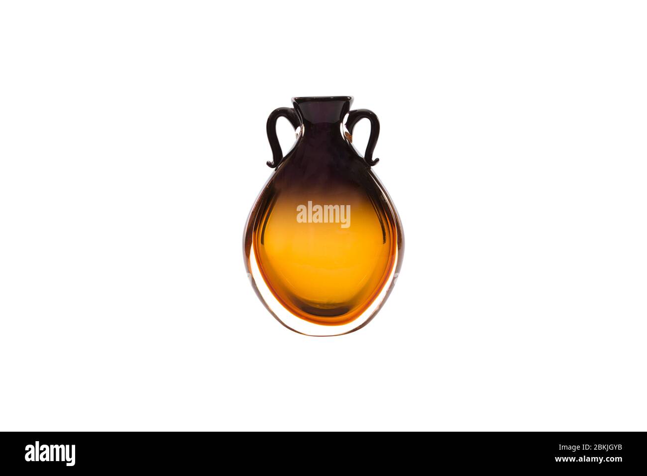 Elegant glass vase isolated on a white background (glass, empty, vase