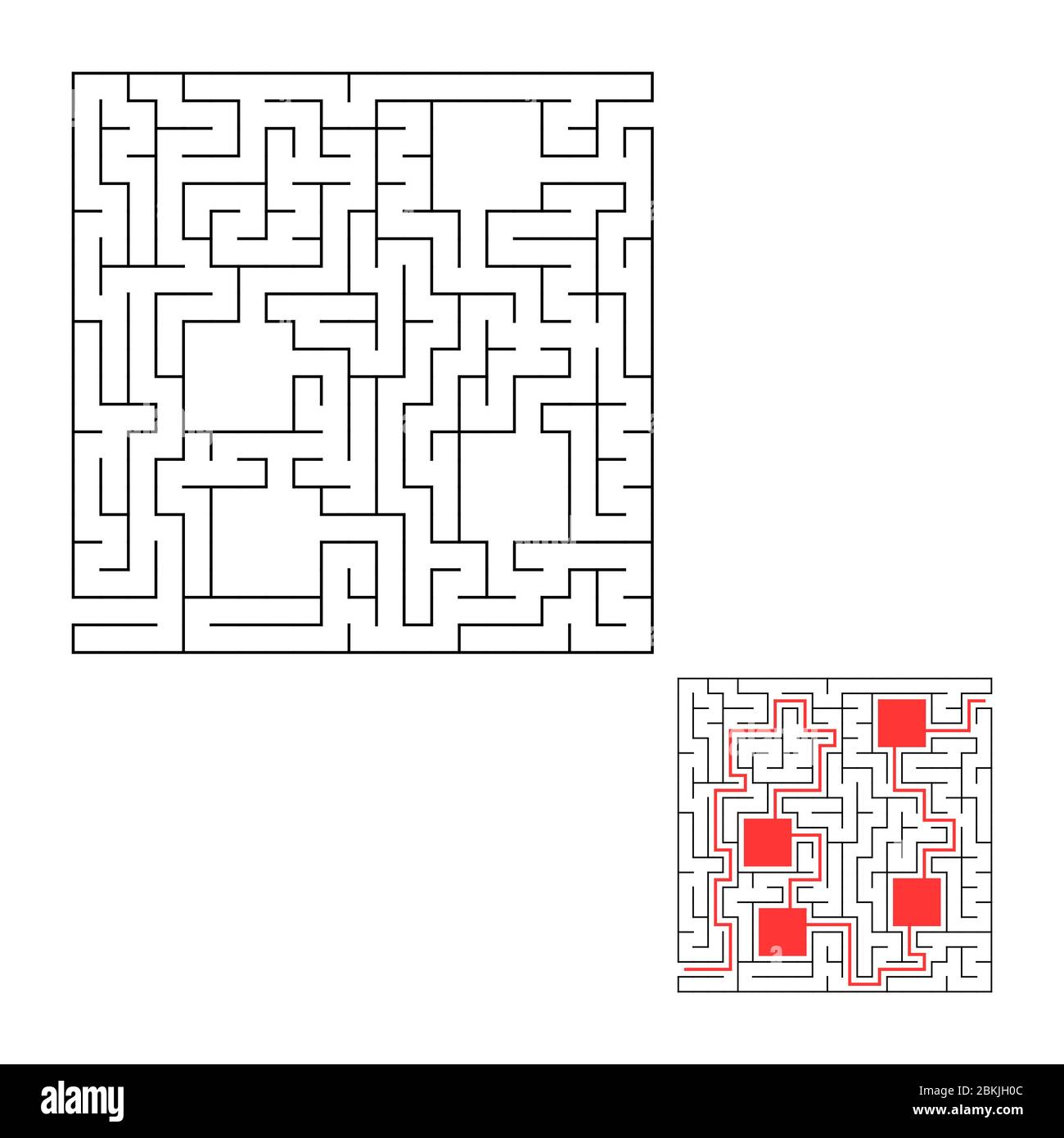 Abstact labyrinth. Educational game for kids. Puzzle for children. Maze ...