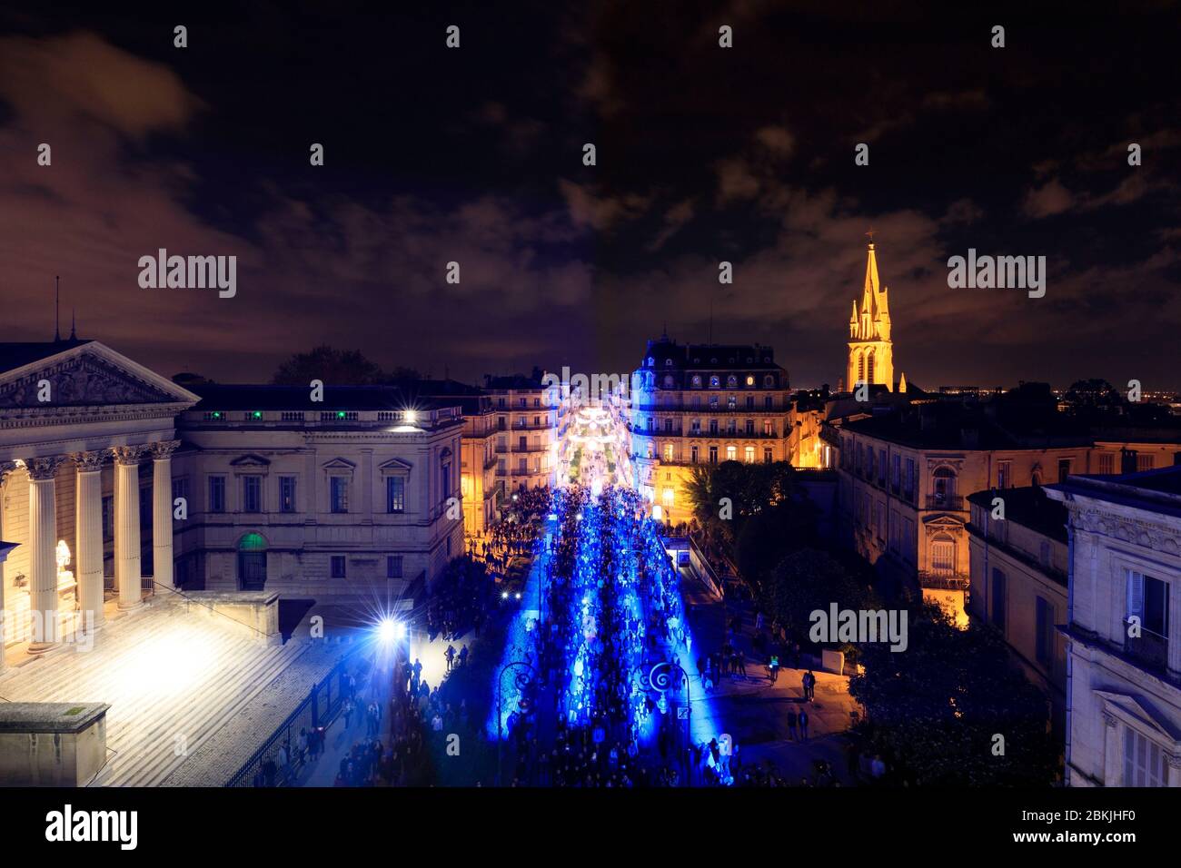 France, Herault, Montpellier, rue Foch, Coeur de Ville in light 2018 Stock Photo