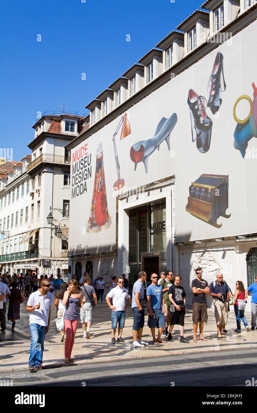Mude (Museum of Modern Design), Augusta Street, Baixa District, Lisbon, Portugal, Europe Stock Photo