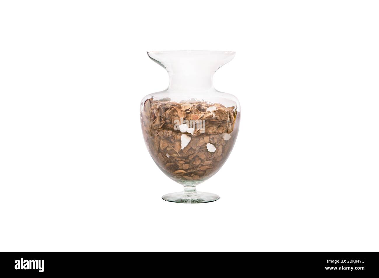 Elegant glass vase isolated on a white background (glass, empty, vase ...