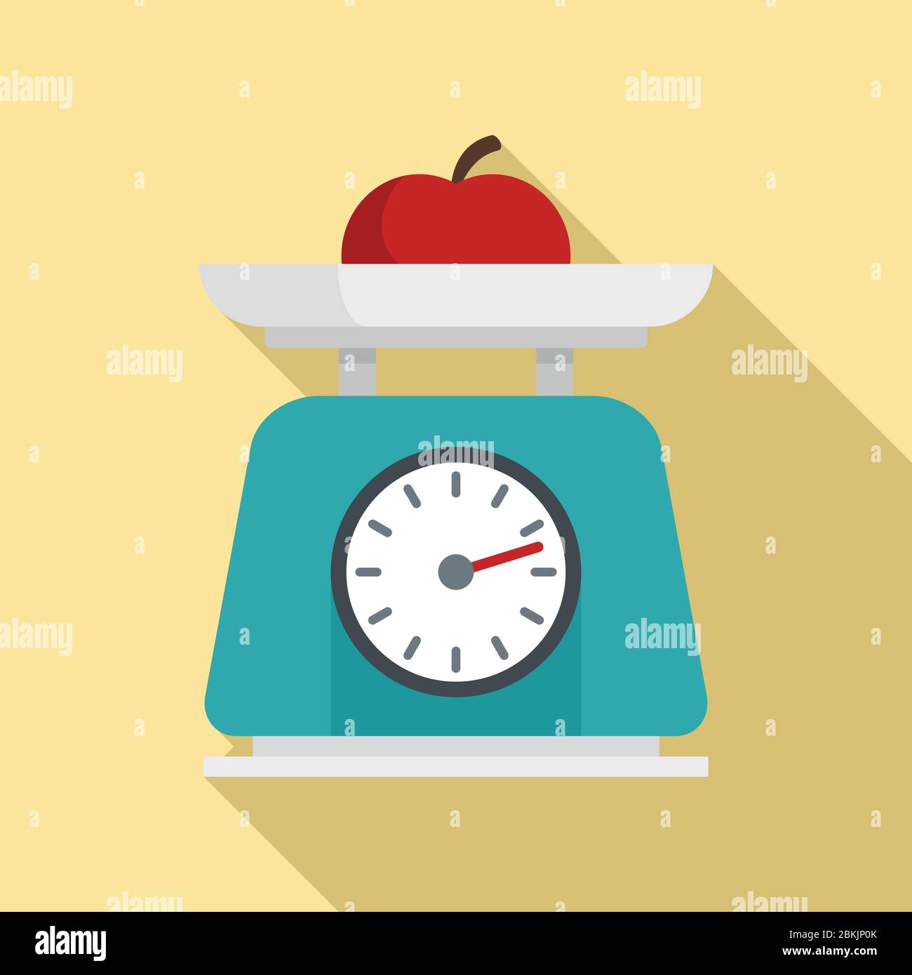 Domestic weigh scale food balance vector icon. Food weight kitchen  illustration Stock Vector Image & Art - Alamy