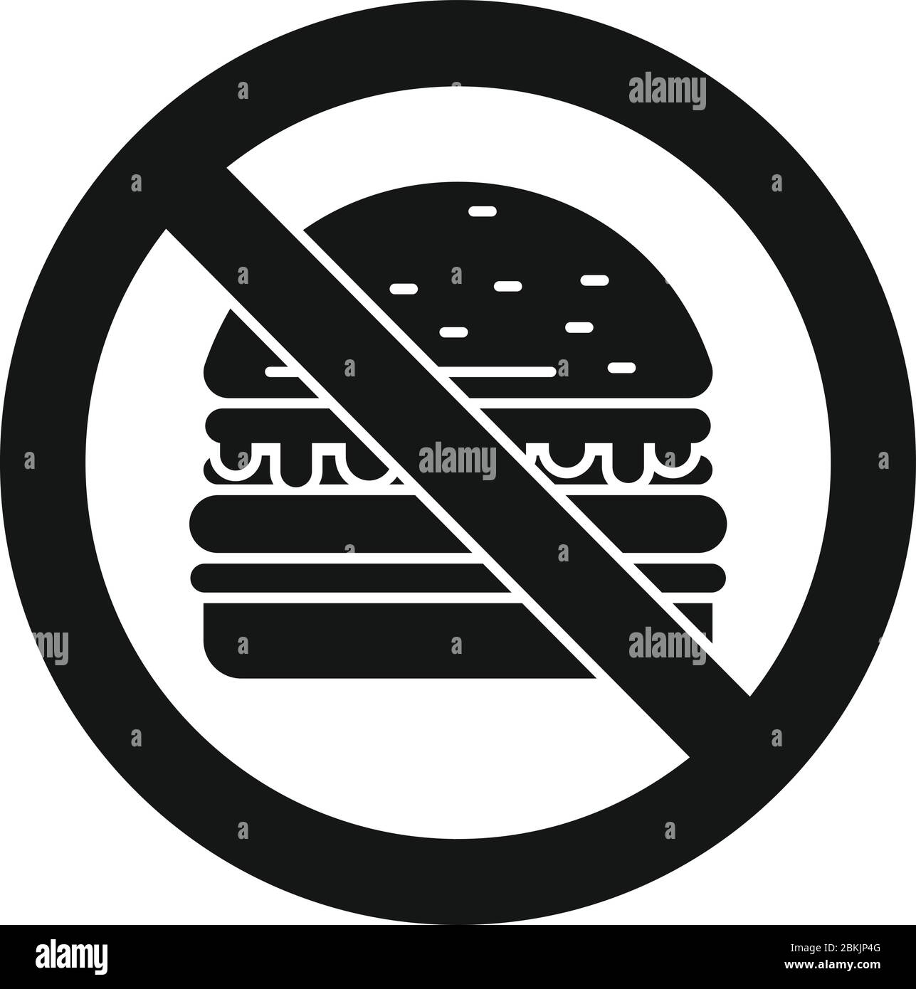 No burger eat icon. Simple illustration of no burger eat vector icon for web design isolated on white background Stock Vector